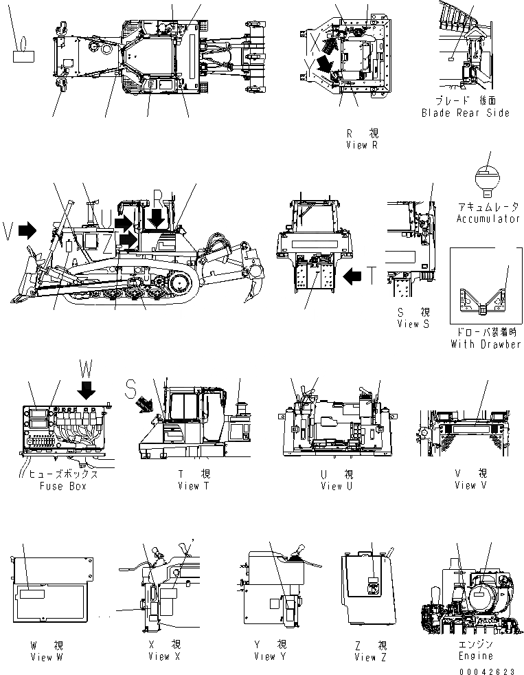 Схема запчастей Komatsu D155AX-6A - МАРКИРОВКА (ITALY) (ЕС)(№8-88) МАРКИРОВКА