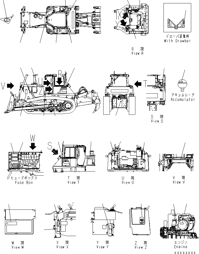 Схема запчастей Komatsu D155AX-6A - МАРКИРОВКА (ЕС)(№8-) МАРКИРОВКА