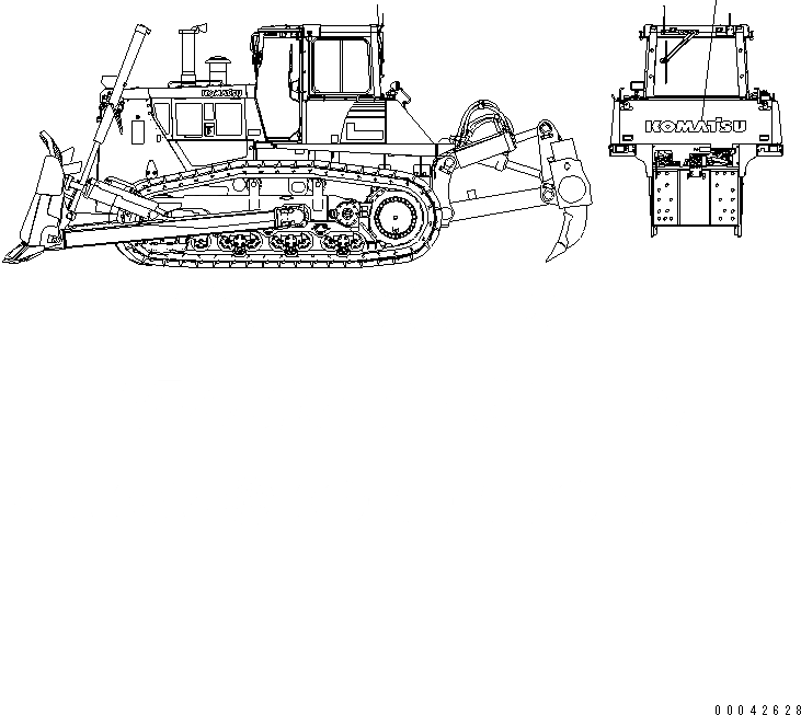 Схема запчастей Komatsu D155AX-6A - МАРКИРОВКА (ЗАДН. )(№8-) МАРКИРОВКА