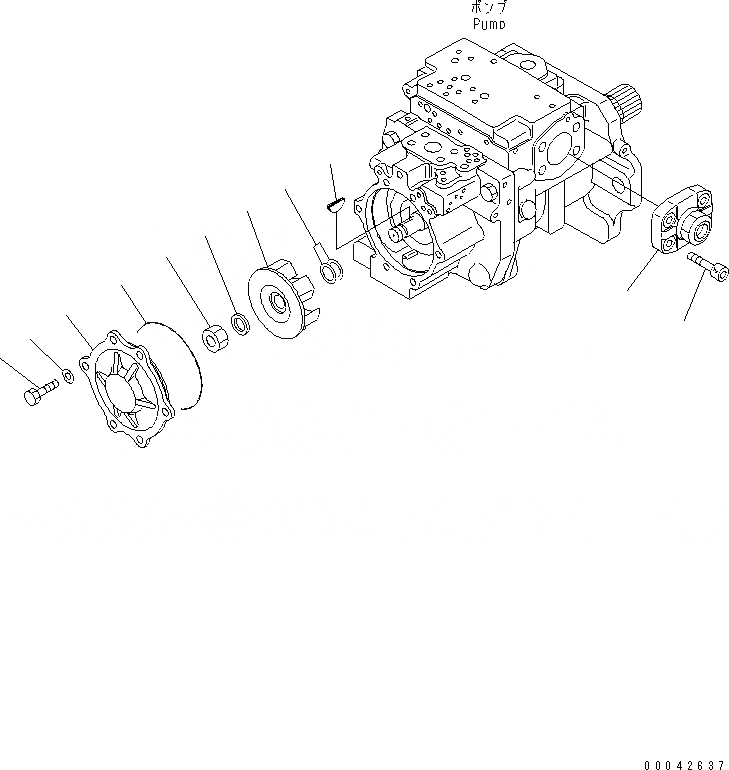 Схема запчастей Komatsu D155AX-6A - H.S.S. НАСОС (/)(№8-) ОСНОВН. КОМПОНЕНТЫ И РЕМКОМПЛЕКТЫ