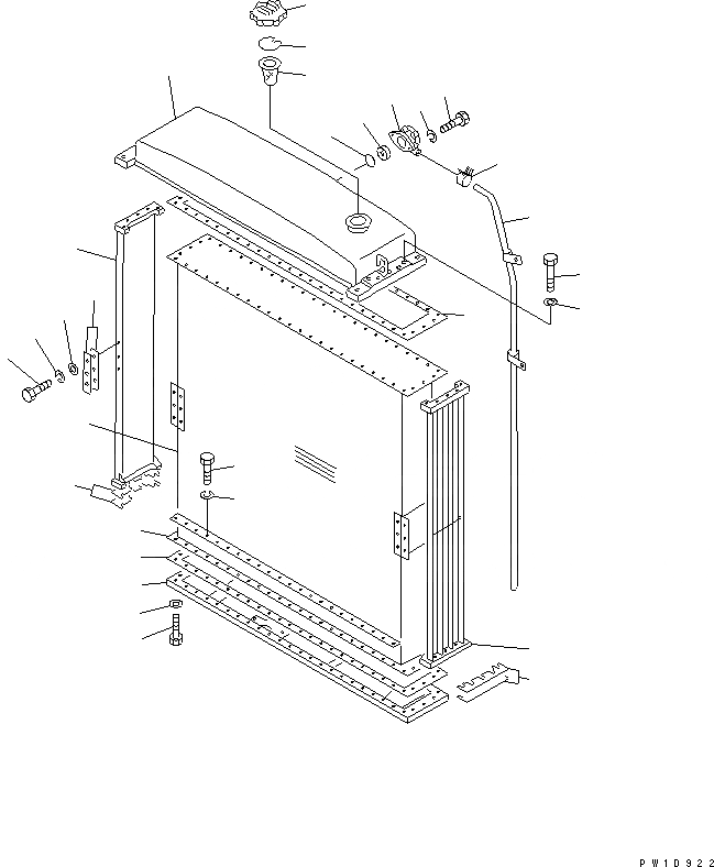 Схема запчастей Komatsu D155C-1P - РАДИАТОР (ДЛЯ ДВИГАТЕЛЬ)(№78-) ЧАСТИ КОРПУСА