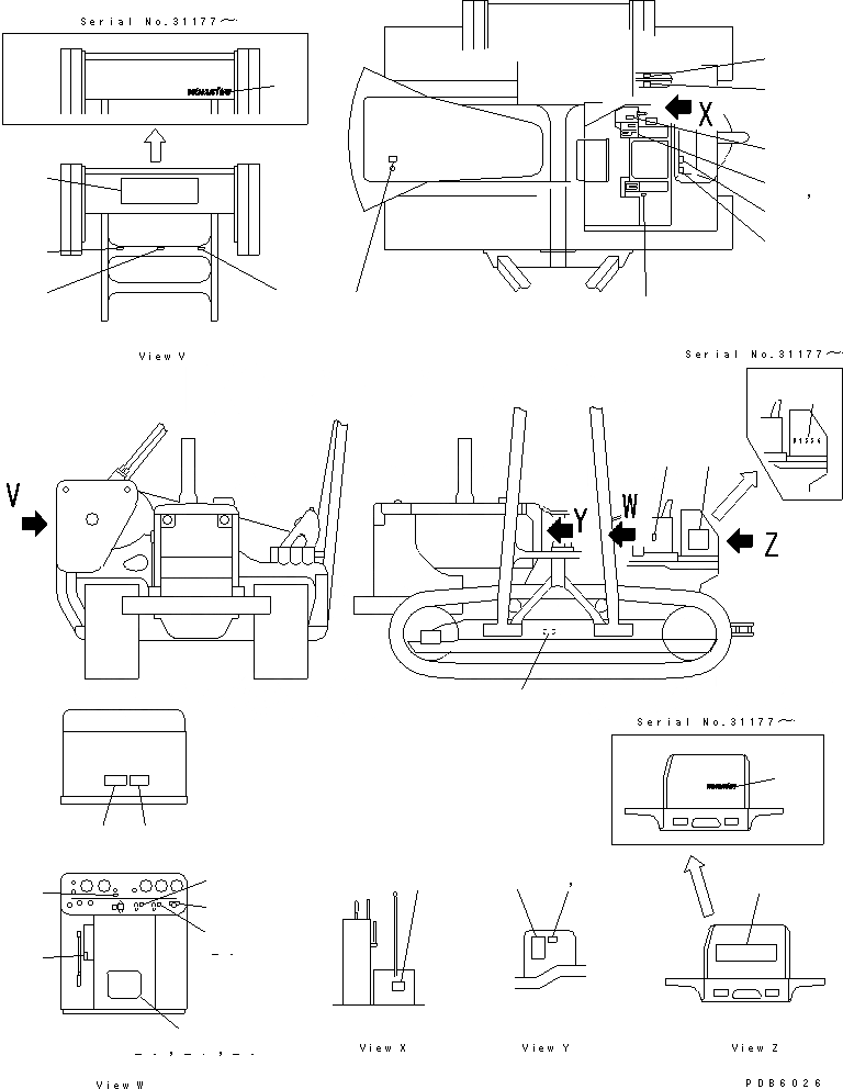 Схема запчастей Komatsu D155C-1P - МАРКИРОВКА (РОССИЯ)(№8-) МАРКИРОВКА