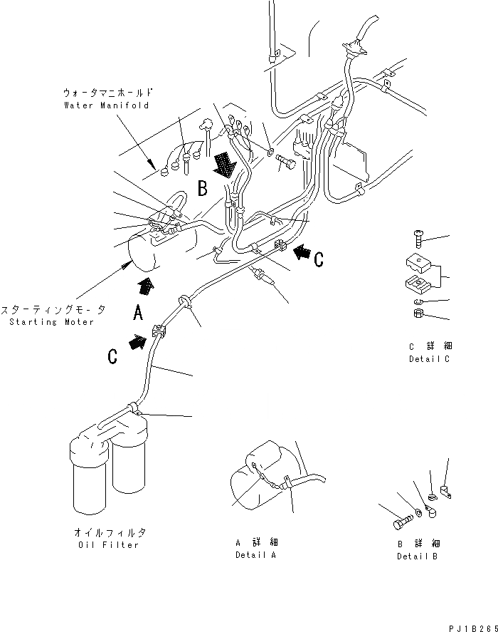 Схема запчастей Komatsu D155C-1D - КАБЕЛЬ СТАРТЕРА ЭЛЕКТРИКА