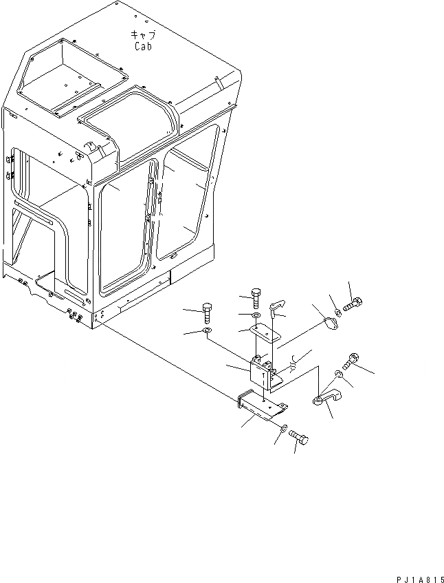 Схема запчастей Komatsu D155C-1D - КАБИНА ЗАМОК ДВЕРИ КАБИНА ОПЕРАТОРА И СИСТЕМА УПРАВЛЕНИЯ