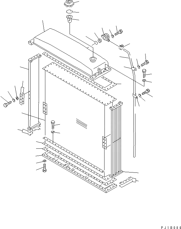Схема запчастей Komatsu D155C-1D - РАДИАТОР ЧАСТИ КОРПУСА