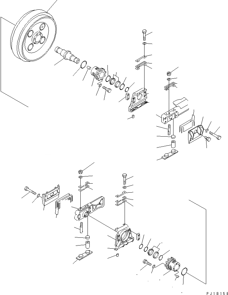 Схема запчастей Komatsu D155C-1D - ПЕРЕДН. ЛЕНИВЕЦ ХОДОВАЯ