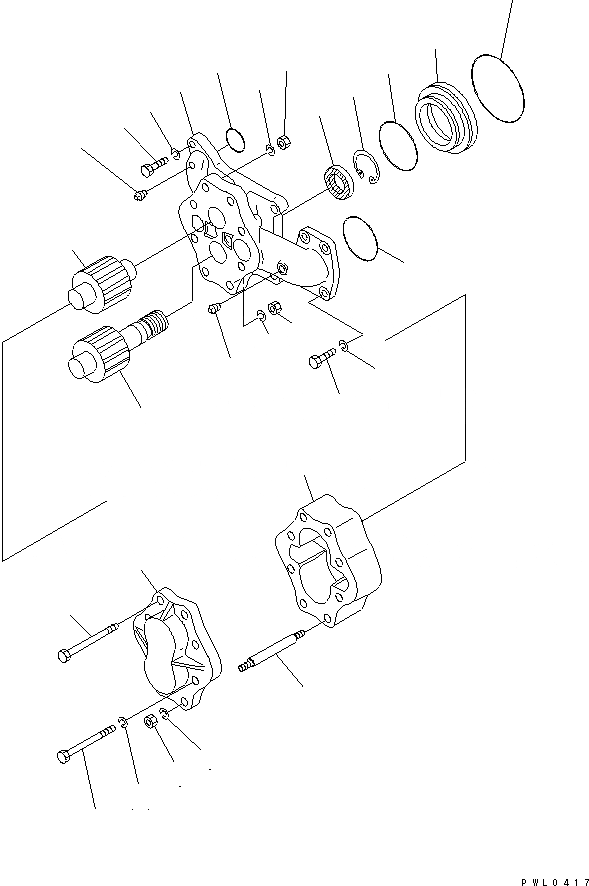 Схема запчастей Komatsu D155C-1D - ЛЕБЕДКА НАСОС ОСНОВН. КОМПОНЕНТЫ И РЕМКОМПЛЕКТЫ
