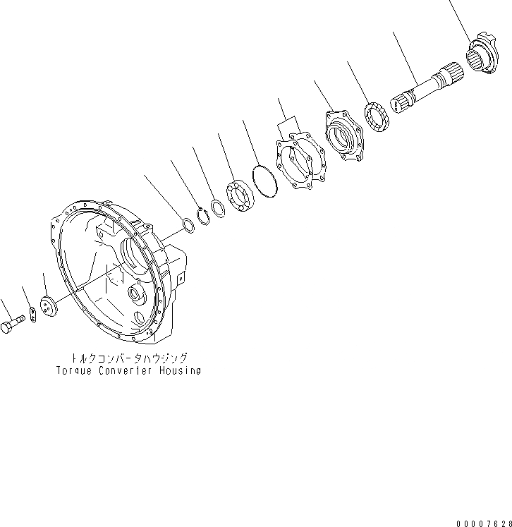 Схема запчастей Komatsu D155C-1 - ГИДРОТРАНСФОРМАТОР (ВЫХОДНОЙ ВАЛ)(№-) СИЛОВАЯ ПЕРЕДАЧА И КОНЕЧНАЯ ПЕРЕДАЧА