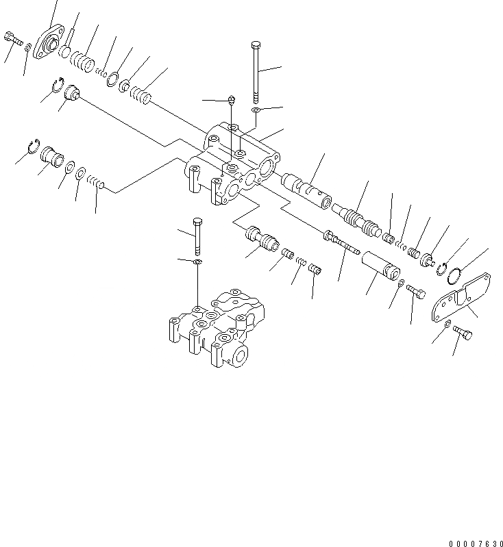 Схема запчастей Komatsu D155C-1 - УПРАВЛЯЮЩ. КЛАПАН (ВЕРХН.)(№-) СИЛОВАЯ ПЕРЕДАЧА И КОНЕЧНАЯ ПЕРЕДАЧА