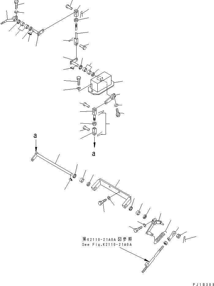 Схема запчастей Komatsu D155C-1 - РЫЧАГ СТОЯНОЧНОГО ТОРМОЗА(№7-) КАБИНА ОПЕРАТОРА И СИСТЕМА УПРАВЛЕНИЯ