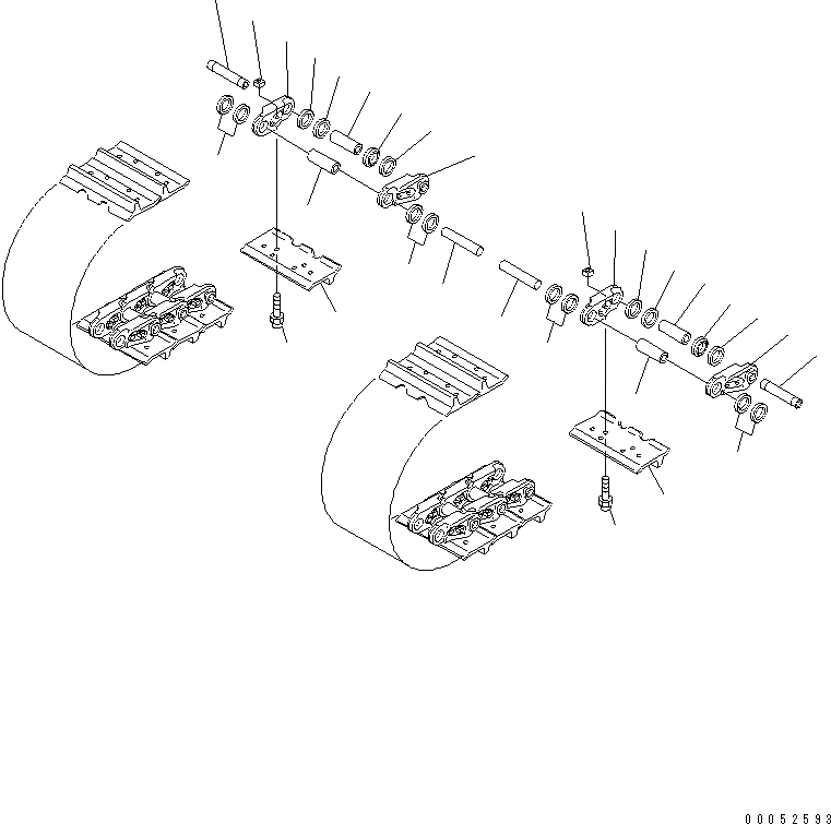 Схема запчастей Komatsu D155C-1 - ГУСЕНИЦЫ (7MM ШИР.)(№-) ХОДОВАЯ