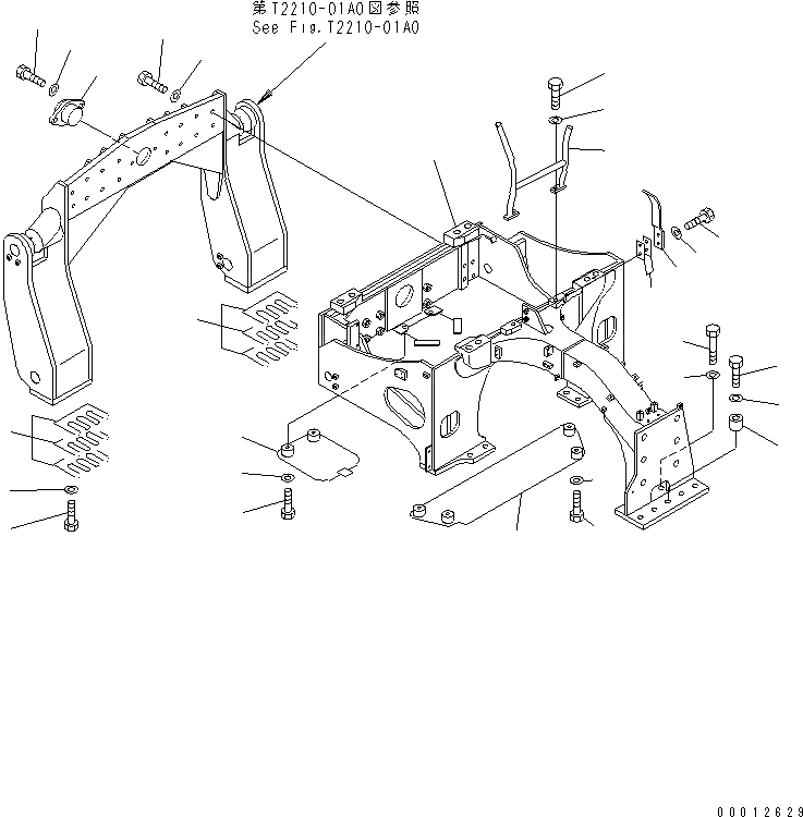 Схема запчастей Komatsu D155C-1 - РАМА (/) (ДЛЯ ДВИГАТЕЛЬ) (МОРОЗОУСТОЙЧИВ. СПЕЦ-Я)(№9-) РАБОЧЕЕ ОБОРУДОВАНИЕ