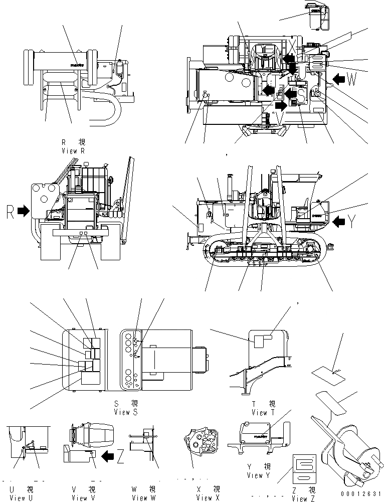 Схема запчастей Komatsu D155C-1 - МАРКИРОВКА (ДЛЯ ДВИГАТЕЛЬ) (МОРОЗОУСТОЙЧИВ. СПЕЦ-Я)(№9-) МАРКИРОВКА