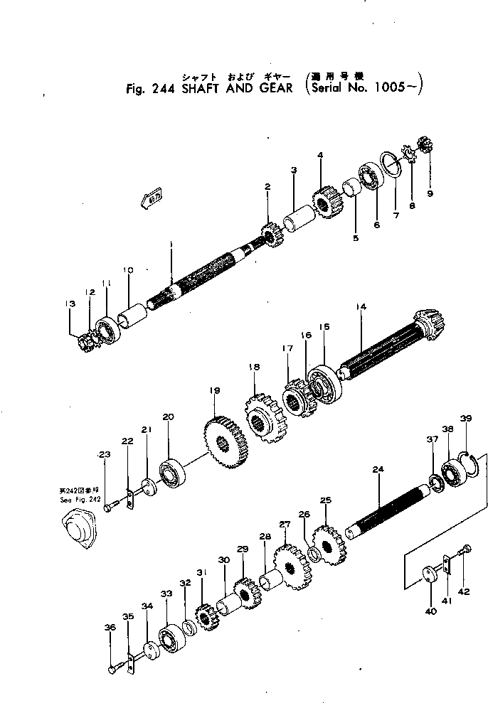 Схема запчастей Komatsu D20A-2 - ВАЛ И ПРИВОД ОСНОВН. МУФТА И ТРАНСМИССИЯ