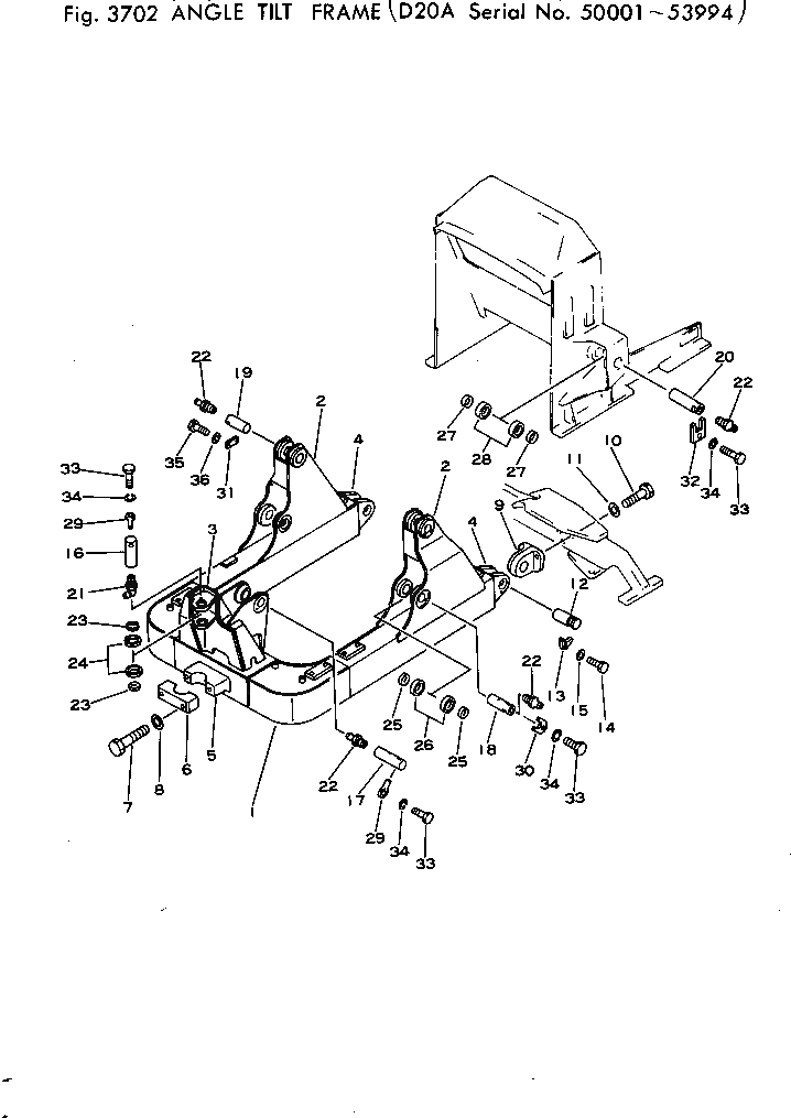 Схема запчастей Komatsu D20A-5 - ANGLE НАКЛОН. РАМА(№-99) РАБОЧЕЕ ОБОРУДОВАНИЕ