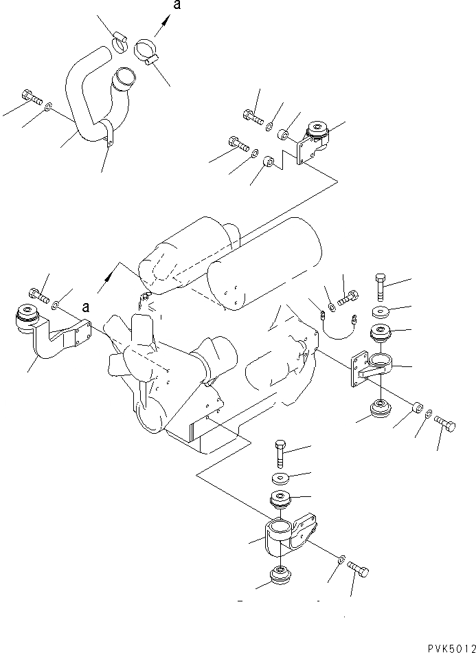 Схема запчастей Komatsu D20A-7-M - КРЕПЛЕНИЕ ДВИГАТЕЛЯ КОМПОНЕНТЫ ДВИГАТЕЛЯ