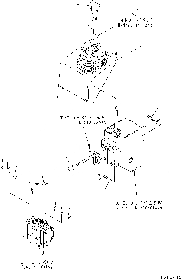 Схема запчастей Komatsu D20A-7-M - РАБОЧЕЕ ОБОРУДОВАНИЕ УПРАВЛ-Е (KNOB) (ДЛЯ PAT DOZER) (С СТАЛЬНАЯ КАБИНА)(№899-) КАБИНА ОПЕРАТОРА И СИСТЕМА УПРАВЛЕНИЯ