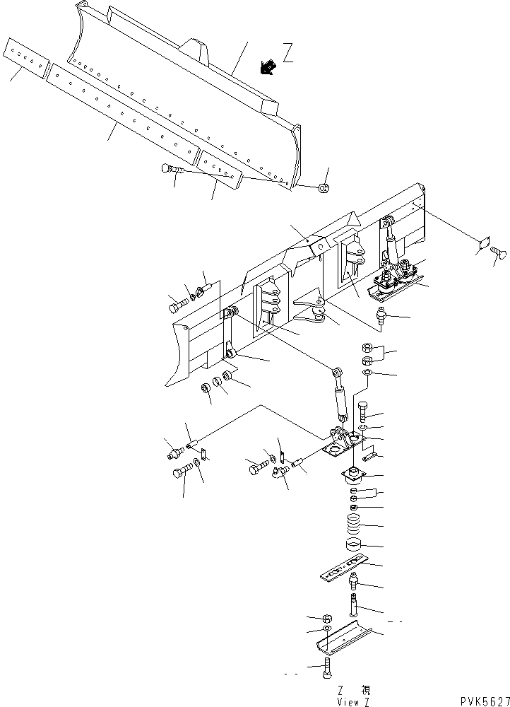 Схема запчастей Komatsu D20A-7-M - ОТВАЛ (ROBAN SEISEI СПЕЦ-Я.) (ДЛЯ PAT) РАБОЧЕЕ ОБОРУДОВАНИЕ