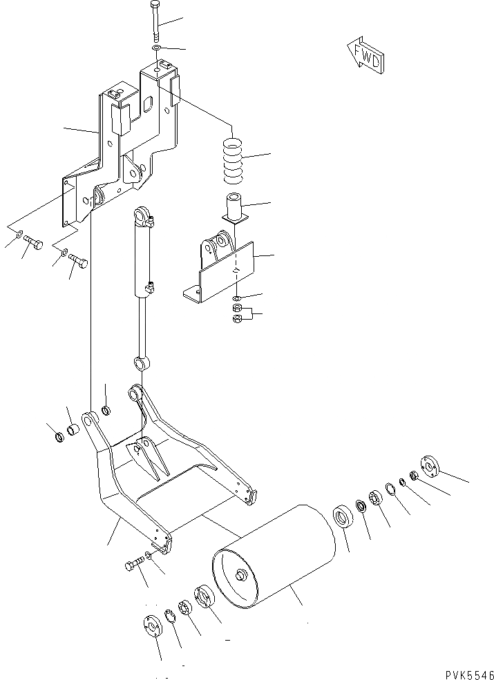 Схема запчастей Komatsu D20A-7-M - ЗАДН. GUIDE РОЛИК (ROBAN SEISEI СПЕЦ-Я.) РАБОЧЕЕ ОБОРУДОВАНИЕ