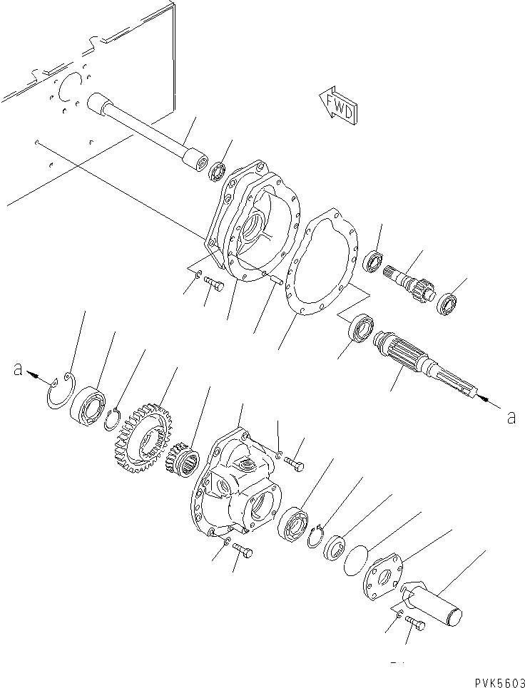 Схема запчастей Komatsu D20A-7-M - ЗАДН. МЕХ-М ОТБОРА МОЩН-ТИ (КОРПУС¤ ВАЛ И ПРИВОД) РАБОЧЕЕ ОБОРУДОВАНИЕ