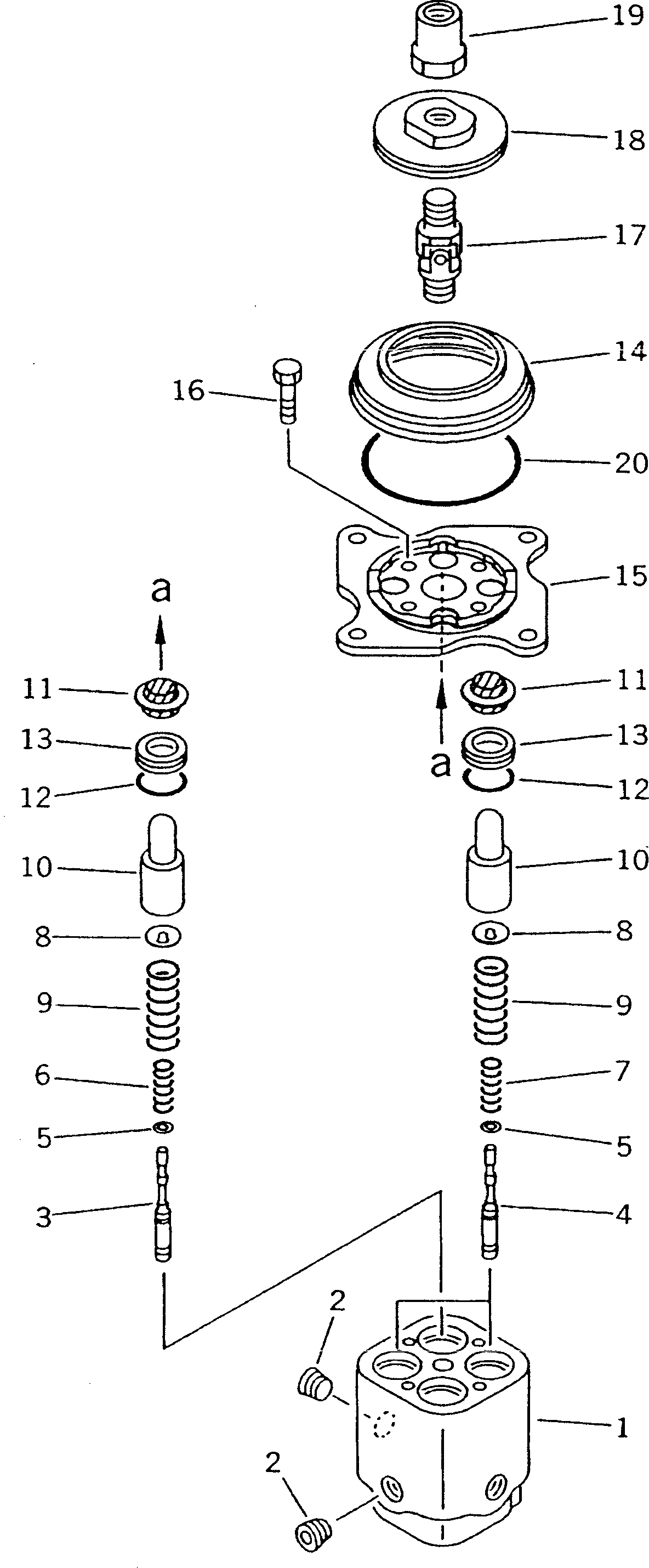 Схема запчастей Komatsu D20AG-7 - P.P.C. КЛАПАН (ДЛЯ MONO РЫЧАГ РУЛЕВ. УПРАВЛЕНИЕ)(№7-7) СИСТЕМА УПРАВЛЕНИЯ