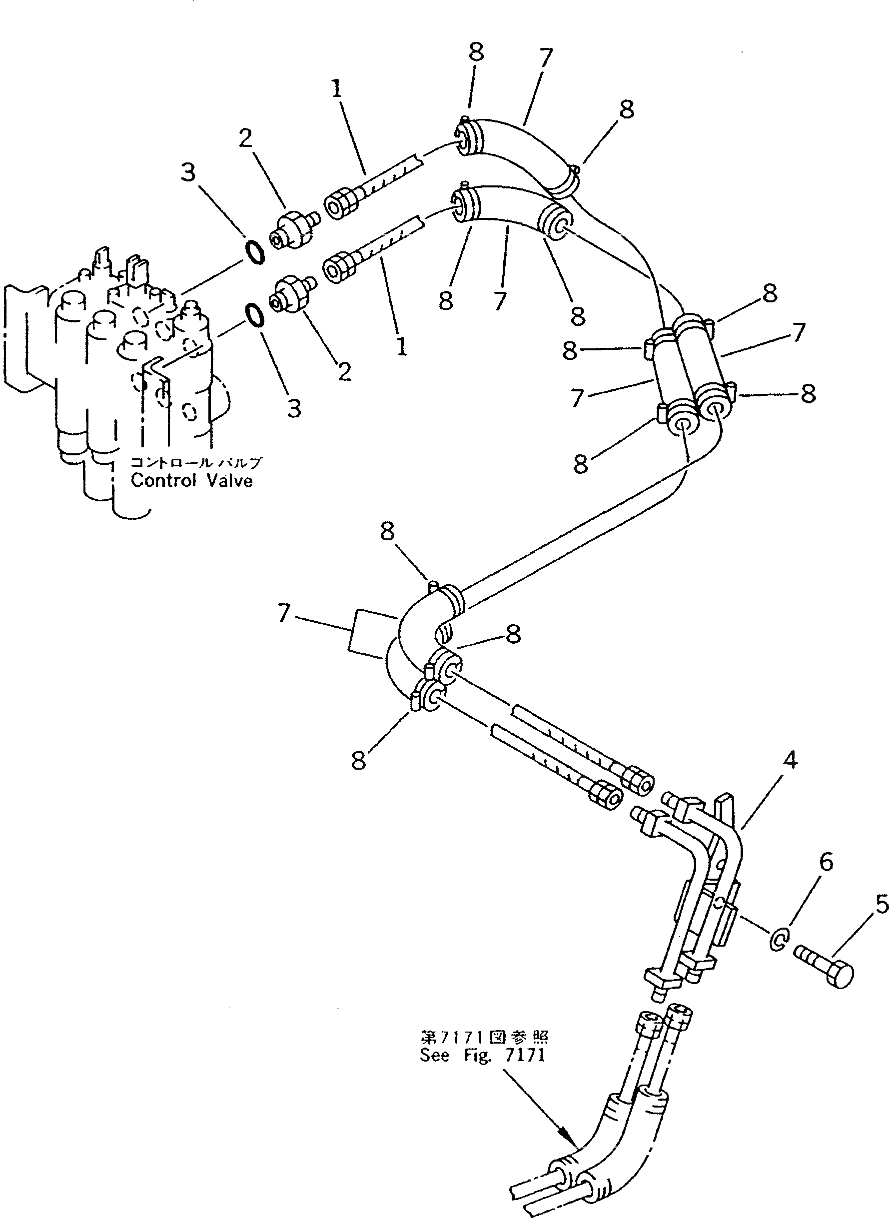 Схема запчастей Komatsu D20AG-7 - ГИДРОЛИНИЯ (GUIDE ПЛАСТИНА ЛИНИЯ ЦИЛИНДРА) (ШАССИ)   (ROBAN SEISEI СПЕЦ-Я.) УПРАВЛ-Е РАБОЧИМ ОБОРУДОВАНИЕМ