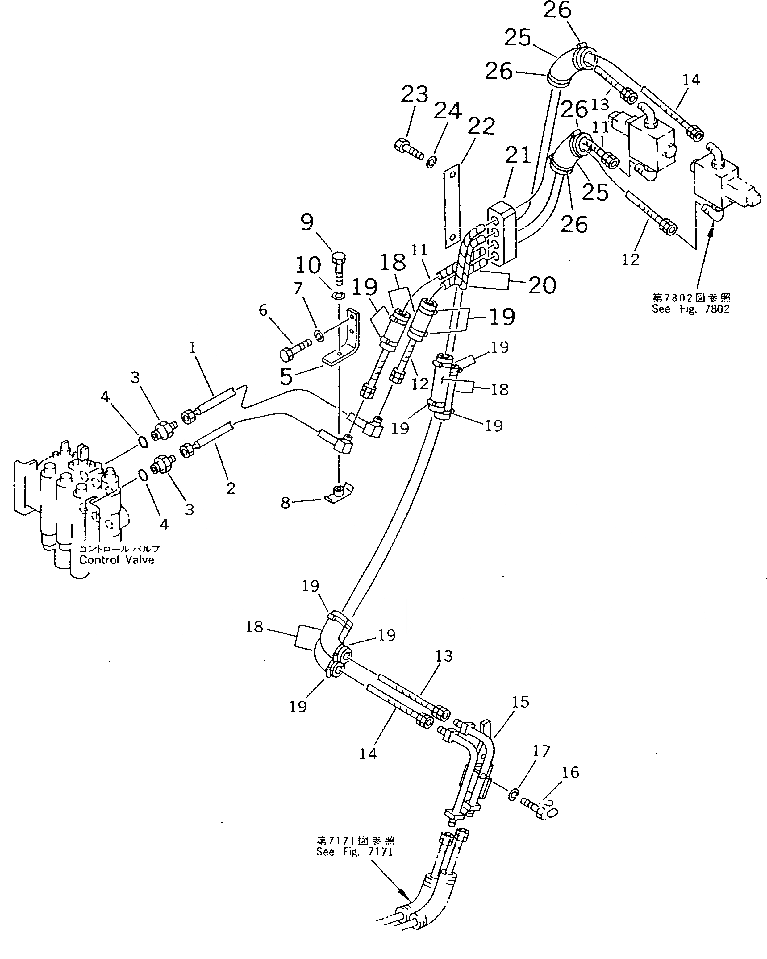 Схема запчастей Komatsu D20AG-7 - ГИДРОЛИНИЯ (GUIDE ПЛАСТИНА ЛИНИЯ ЦИЛИНДРА) (ШАССИ)(ROBAN SEISEI СПЕЦ-Я.)(W/ЗАДН. GUIDE РОЛИК) УПРАВЛ-Е РАБОЧИМ ОБОРУДОВАНИЕМ