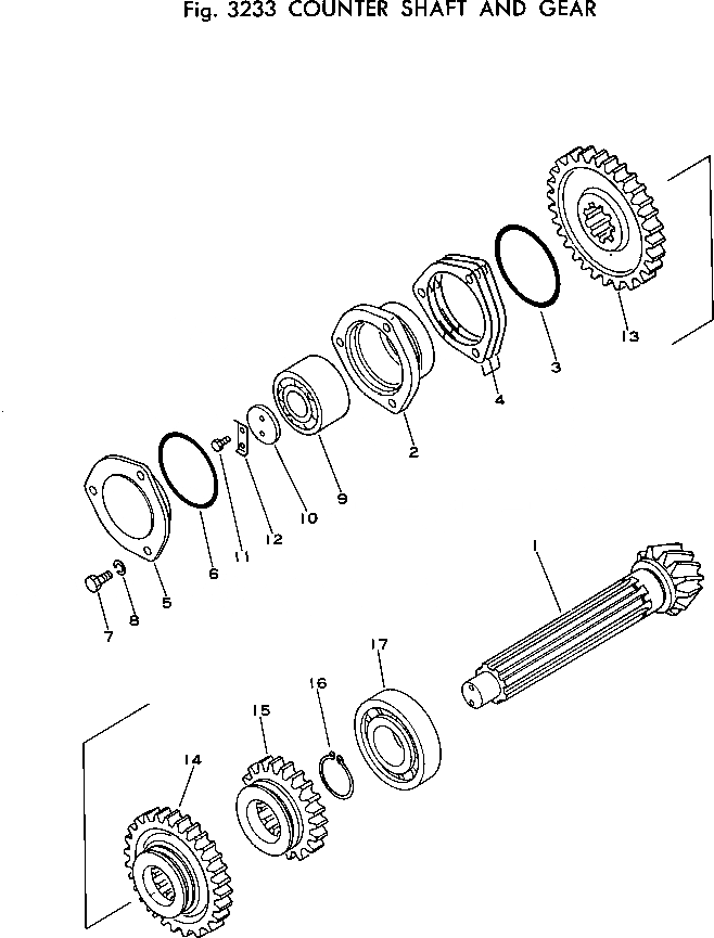 Схема запчастей Komatsu D20P-5 - COUNTER ВАЛ И ПРИВОД ОСНОВН. МУФТА И ТРАНСМИССИЯ