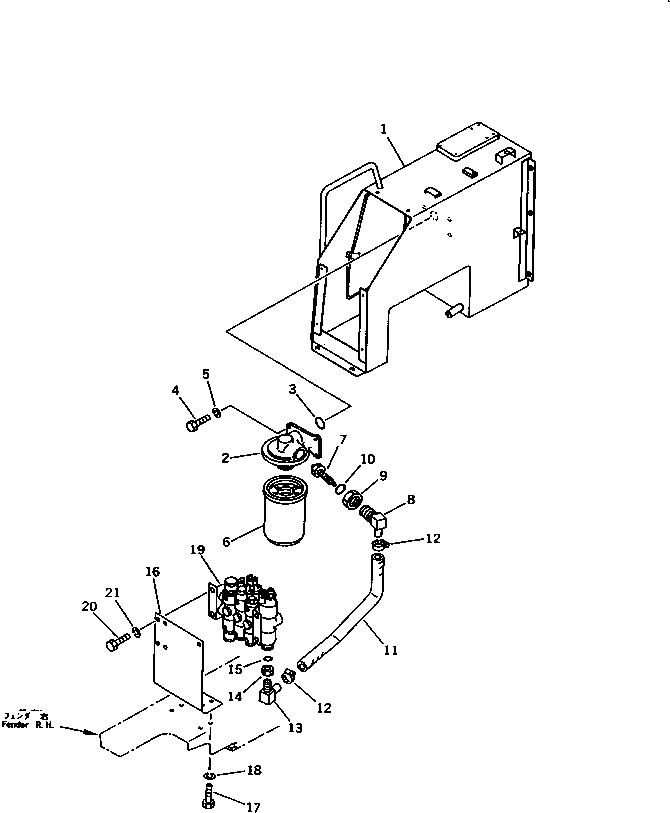 Схема запчастей Komatsu D20P-6A - ГИДР. БАК. AND ФИЛЬТР. УПРАВЛ-Е РАБОЧИМ ОБОРУДОВАНИЕМ