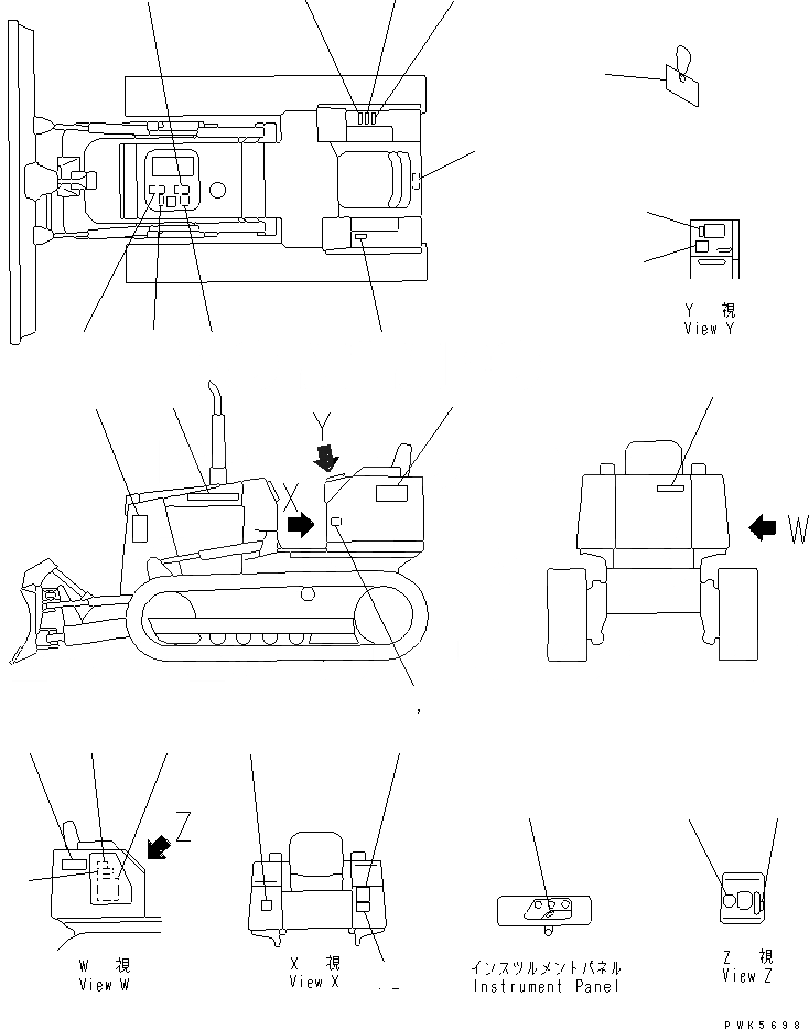 Схема запчастей Komatsu D20P-7A - МАРКИРОВКА (АНГЛ.)(№78-8) МАРКИРОВКА