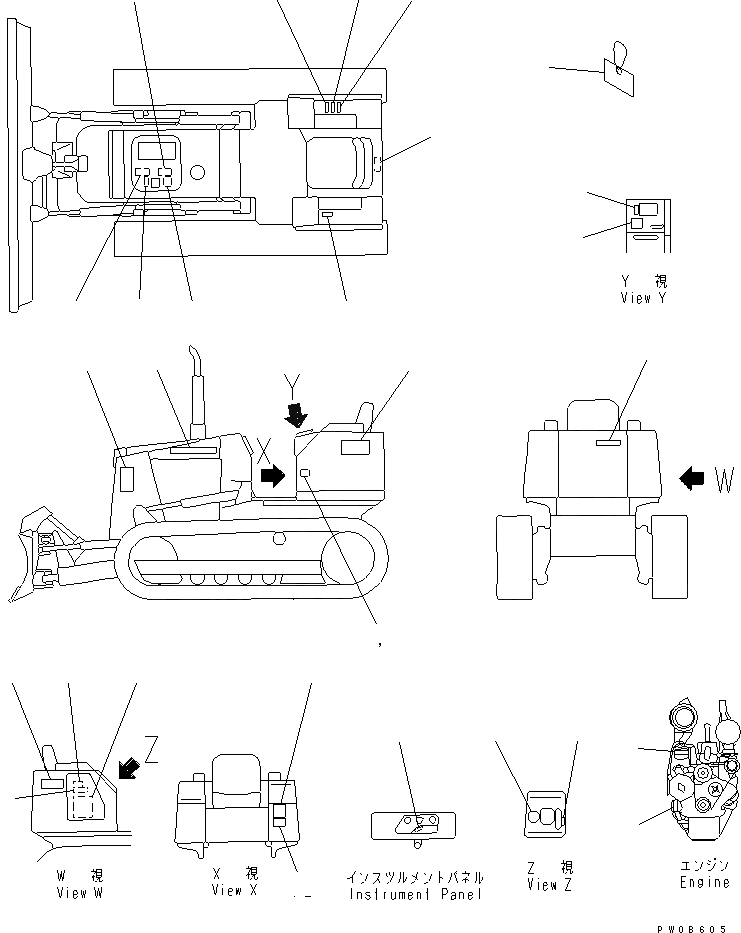 Схема запчастей Komatsu D20P-7A - МАРКИРОВКА (ИСПАНИЯ)(№78-8) МАРКИРОВКА