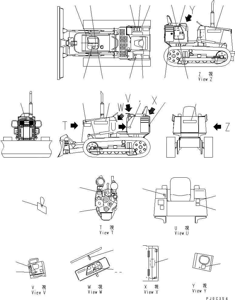 Схема запчастей Komatsu D20P-7A - МАРКИРОВКА (ИСПАНИЯ)(№8-) МАРКИРОВКА