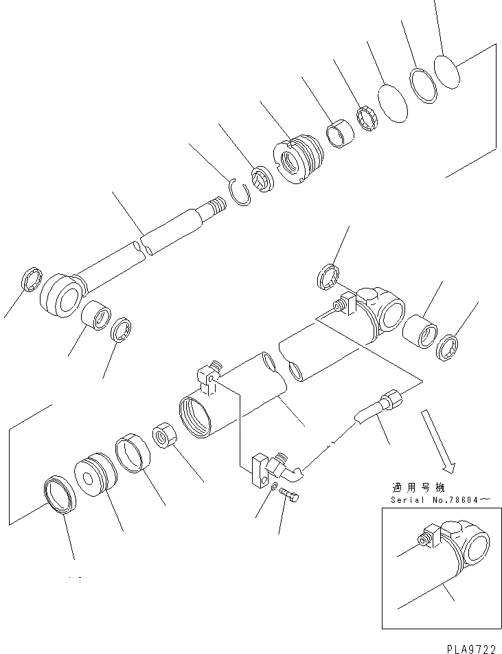 Схема запчастей Komatsu D20P-7A-M - ЦИЛИНДР ПОДЪЕМА ОТВАЛА (ВНУТР. ЧАСТИ) ОСНОВН. КОМПОНЕНТЫ И РЕМКОМПЛЕКТЫ