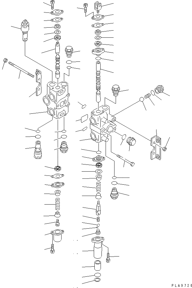 Схема запчастей Komatsu D20P-7A - РАБОЧЕЕ ОБОРУДОВАНИЕ КЛАПАН (/) (ДЛЯ ОДИНОЧН. РЫЧАГ) УПРАВЛ-Е РАБОЧИМ ОБОРУДОВАНИЕМ