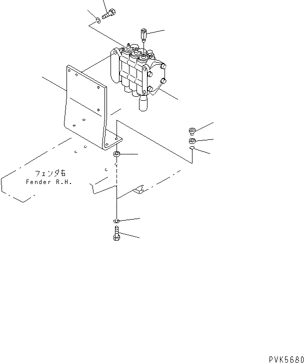 Схема запчастей Komatsu D20P-8 - ОСНОВН. КЛАПАН (КРЕПЛЕНИЕ) (ДЛЯ PAT) ГИДРАВЛИКА