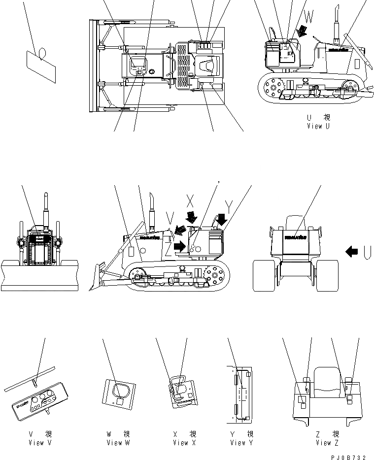 Схема запчастей Komatsu D20PL-7 - МАРКИРОВКА (АНГЛ.)(№8-) МАРКИРОВКА