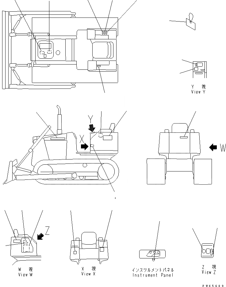 Схема запчастей Komatsu D20PL-7-M - МАРКИРОВКА (ЯПОН.)(№-78) МАРКИРОВКА