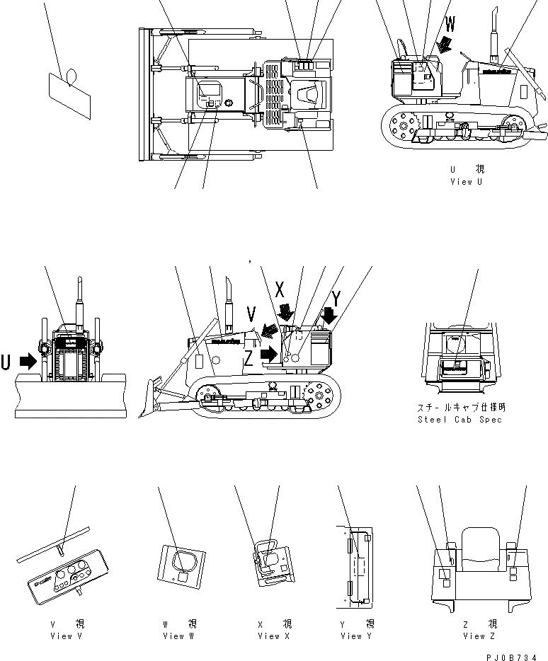 Схема запчастей Komatsu D20PL-7-M - МАРКИРОВКА (ЯПОН.)(ДЛЯ СТАЛЬНАЯ КАБИНА)(№8-) МАРКИРОВКА