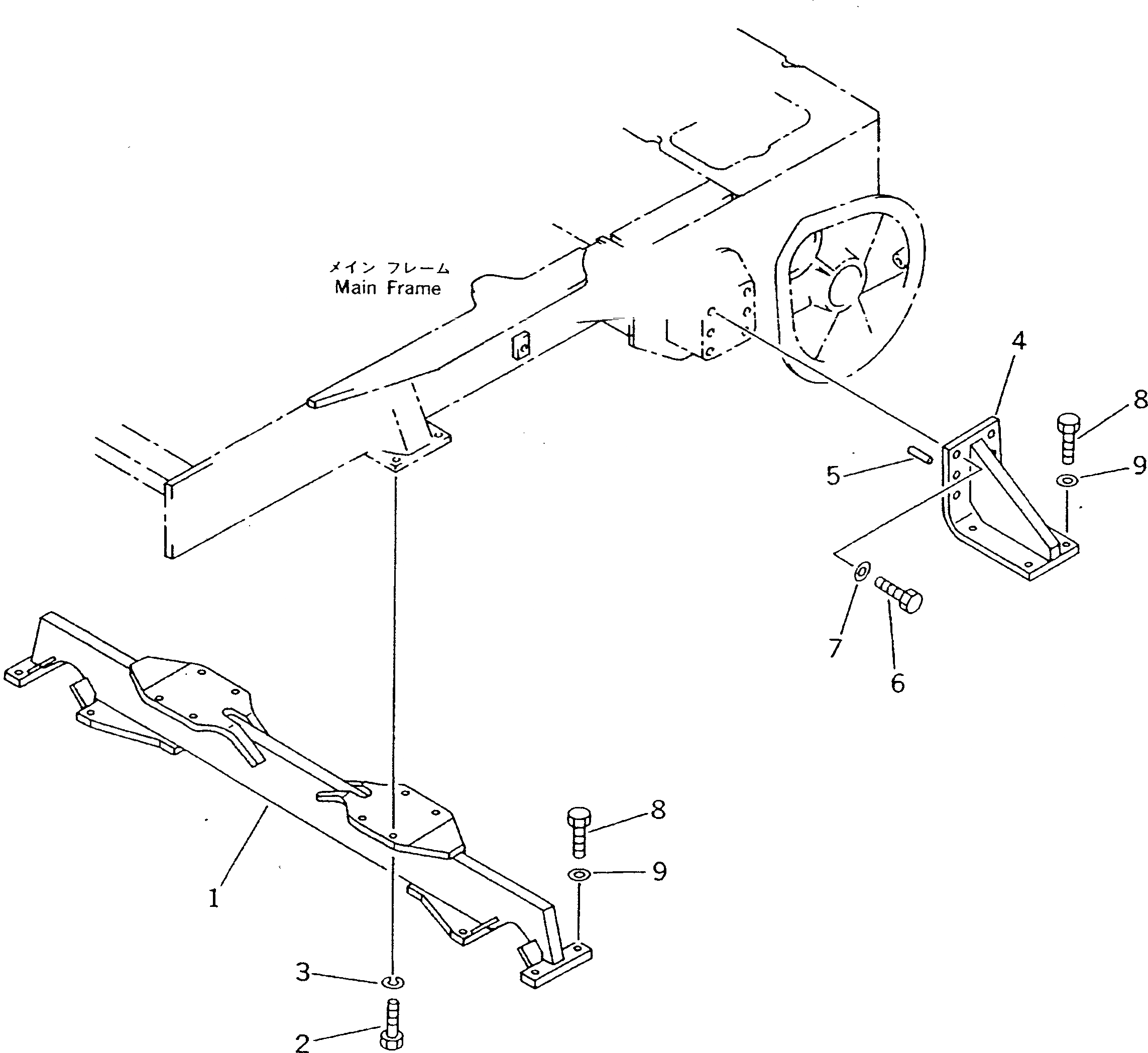 Схема запчастей Komatsu D20PL-7 - CROSS BAR (ДЛЯ OUT  РАМА)(№-) ЧАСТИ КОРПУСА