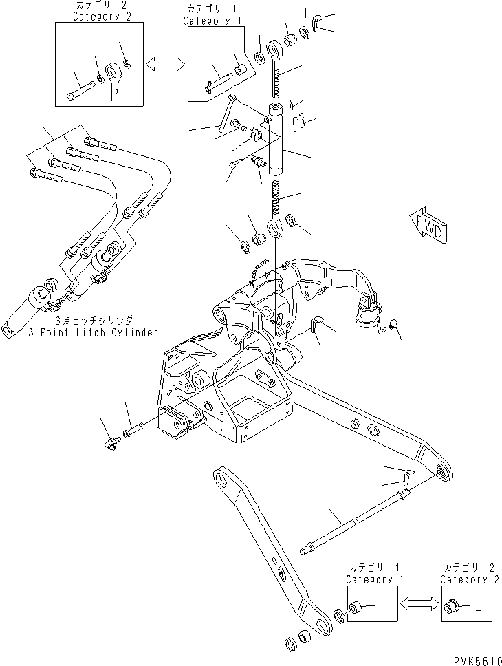 Схема запчастей Komatsu D20PL-8 - -POINT СЦЕПКА (TOP СОЕДИНИТЕЛЬН. ЗВЕНО) РАБОЧЕЕ ОБОРУДОВАНИЕ