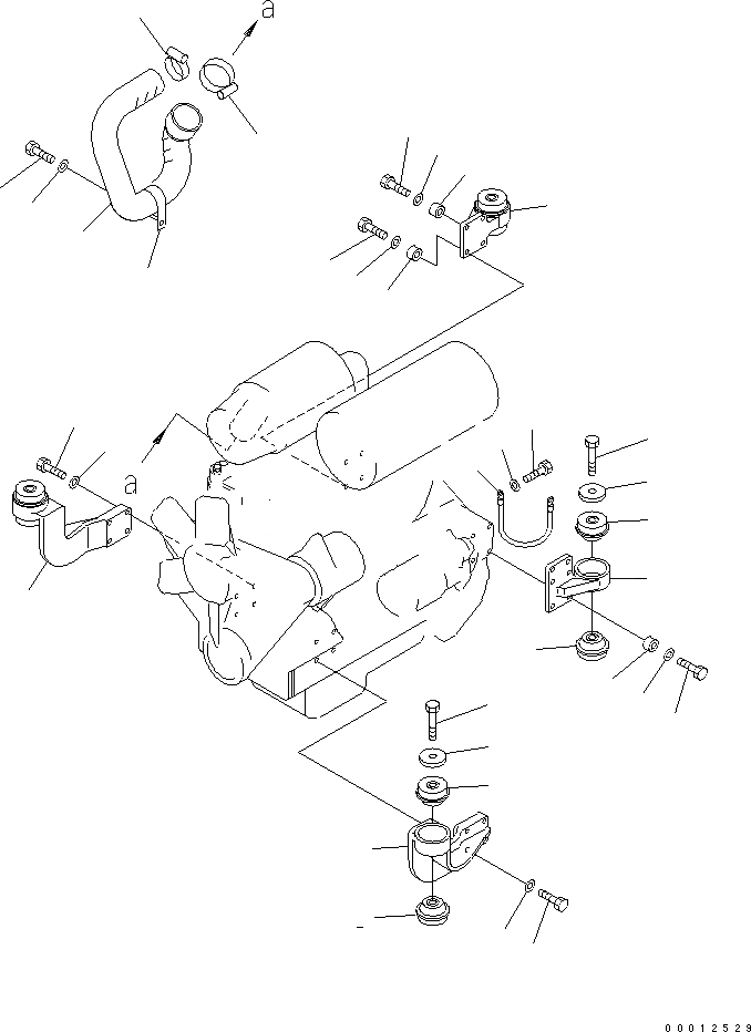 Схема запчастей Komatsu D20PLL-8 - КРЕПЛЕНИЕ ДВИГАТЕЛЯ КОМПОНЕНТЫ ДВИГАТЕЛЯ