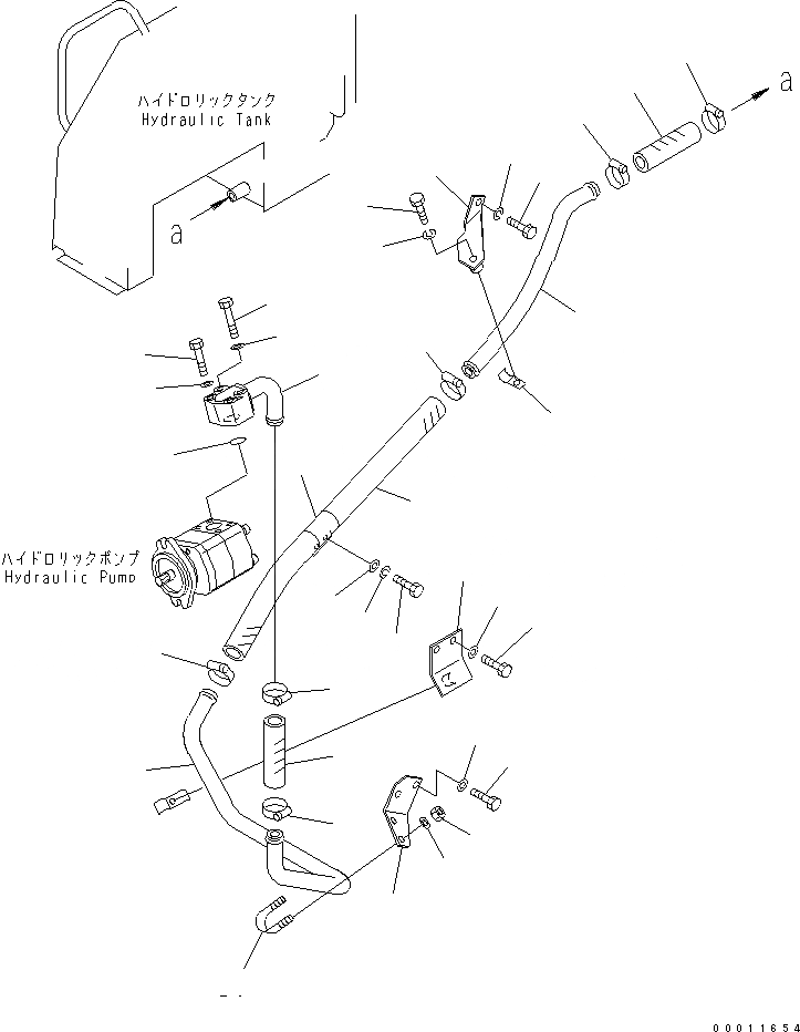 Схема запчастей Komatsu D20PLL-8 - ГИДРОЛИНИЯ (ВСАСЫВ. ТРУБЫ) ГИДРАВЛИКА