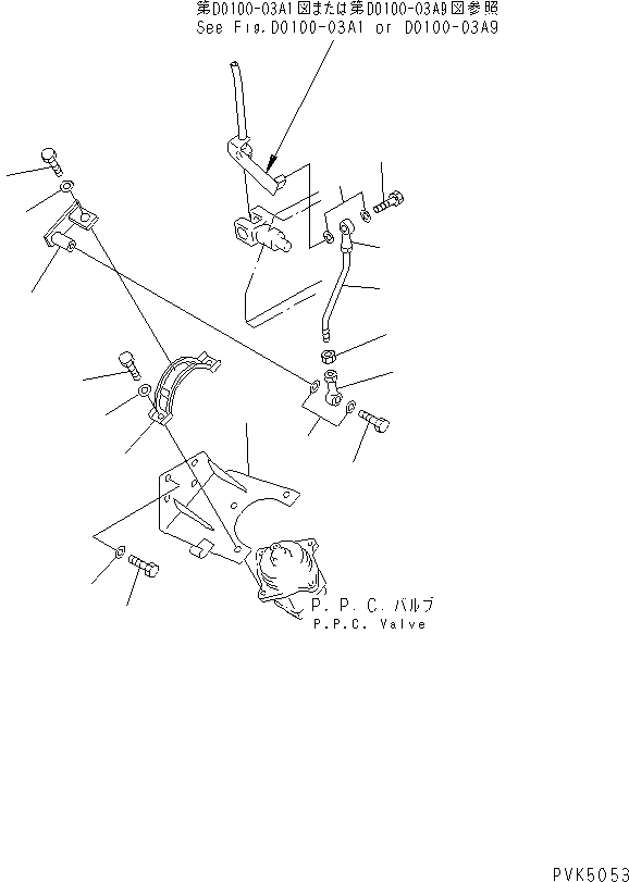 Схема запчастей Komatsu D20Q-7-M - P.P.C. КЛАПАН (D) ТОПЛИВН. БАК. AND КОМПОНЕНТЫ