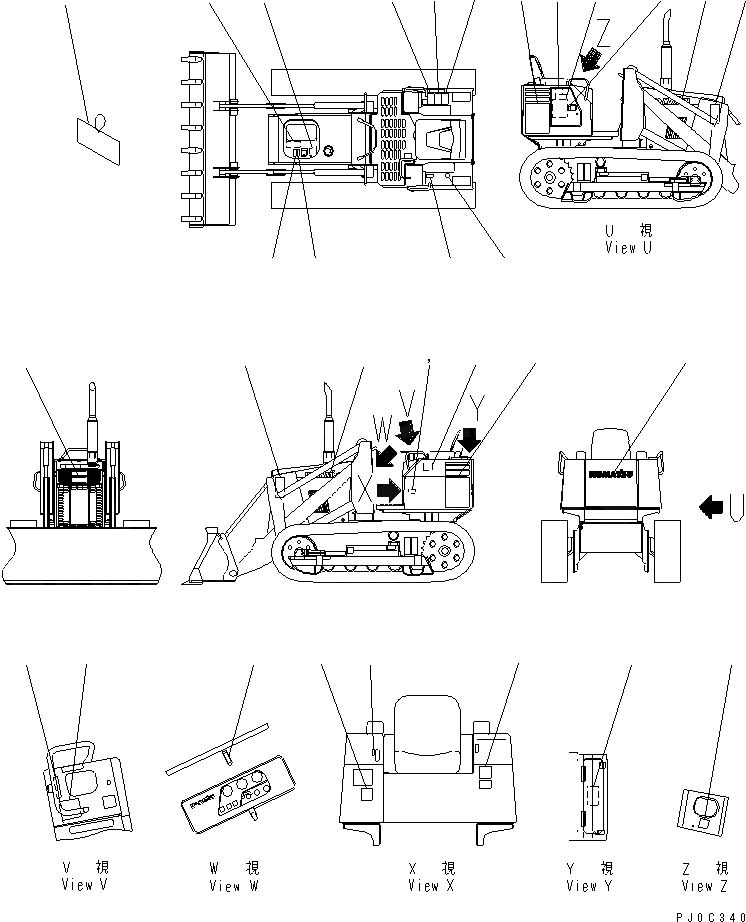 Схема запчастей Komatsu D20Q-7-M - МАРКИРОВКА (ЯПОН.)(№-) МАРКИРОВКА