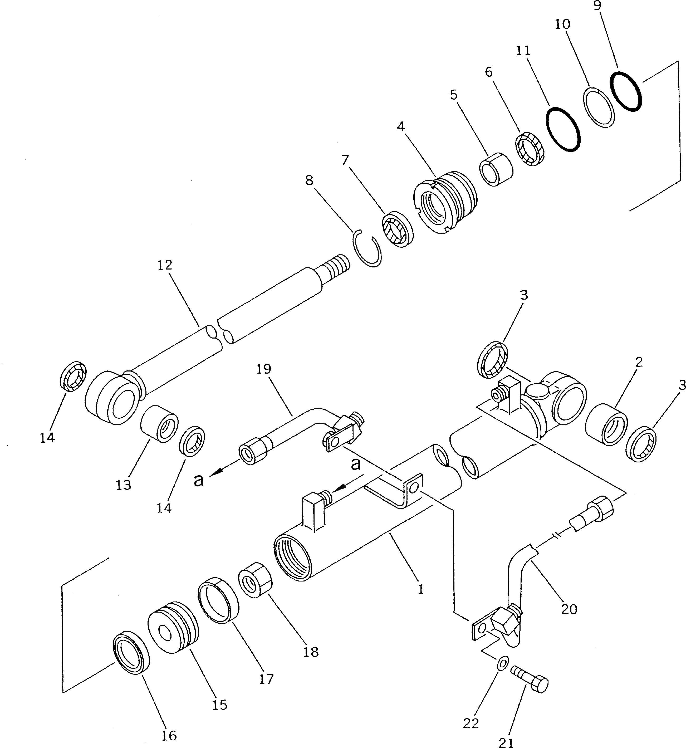 Схема запчастей Komatsu D20Q-7-M - ГИДРОЦИЛИНДР КОВША (ВНУТР. ЧАСТИ) ОСНОВН. КОМПОНЕНТЫ И РЕМКОМПЛЕКТЫ