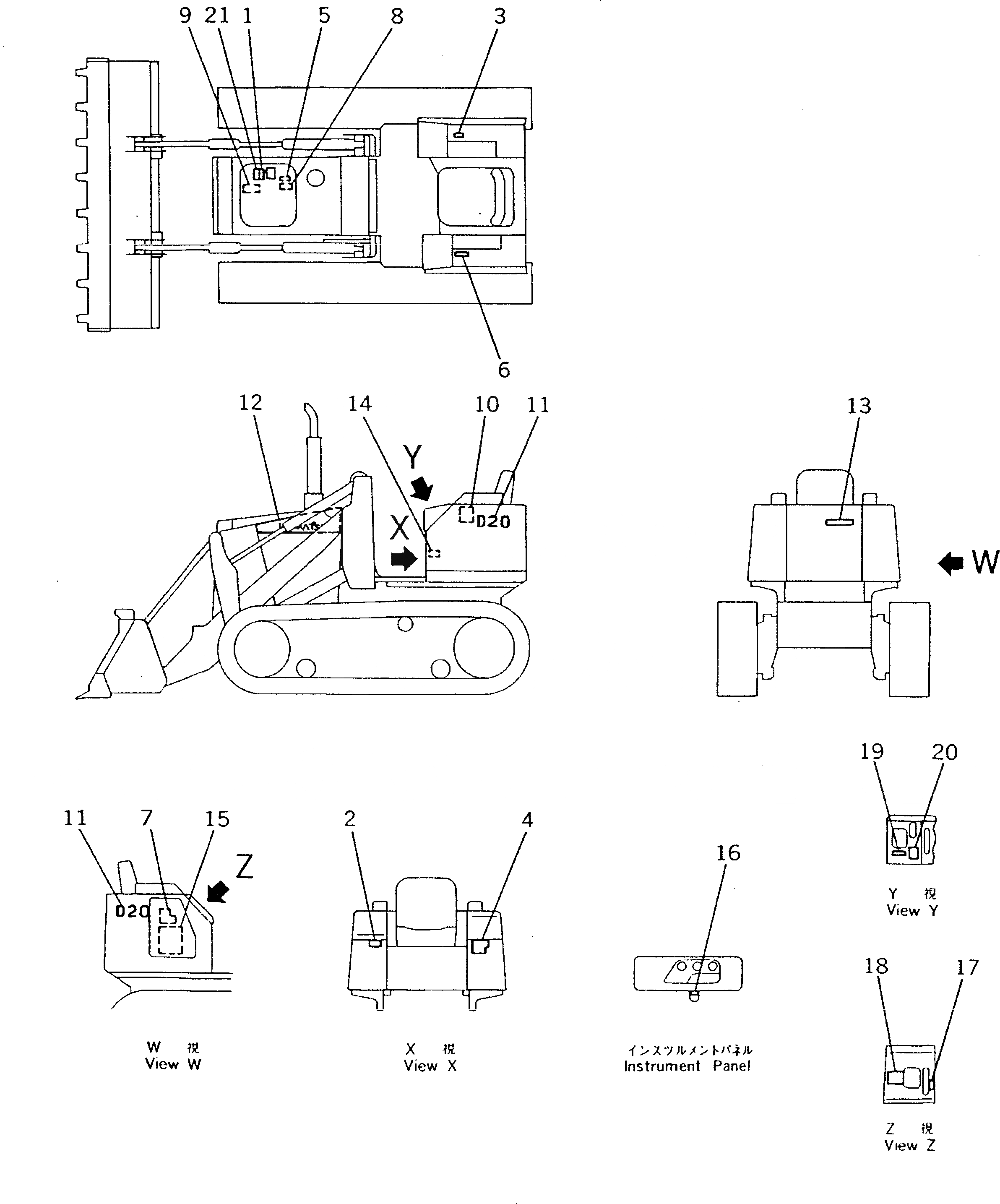 Схема запчастей Komatsu D20Q-7 - МАРКИРОВКА (ЯПОН.)(№-) МАРКИРОВКА¤ ИНСТРУМЕНТ И РЕМКОМПЛЕКТЫ