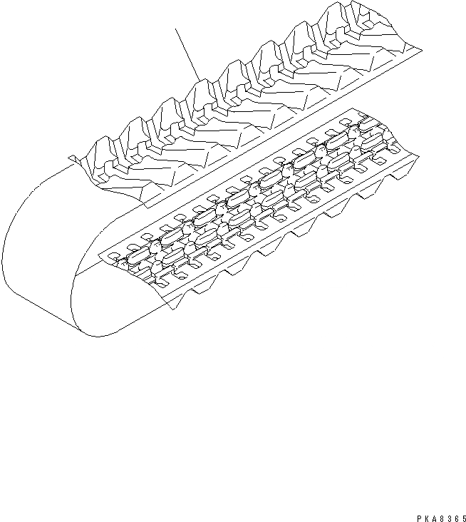 Схема запчастей Komatsu D20S-7-M - ГУСЕНИЦЫ (РЕЗИН. SHOE СПЕЦ-Я.) (MM ШИР.)(№7-) ХОДОВАЯ