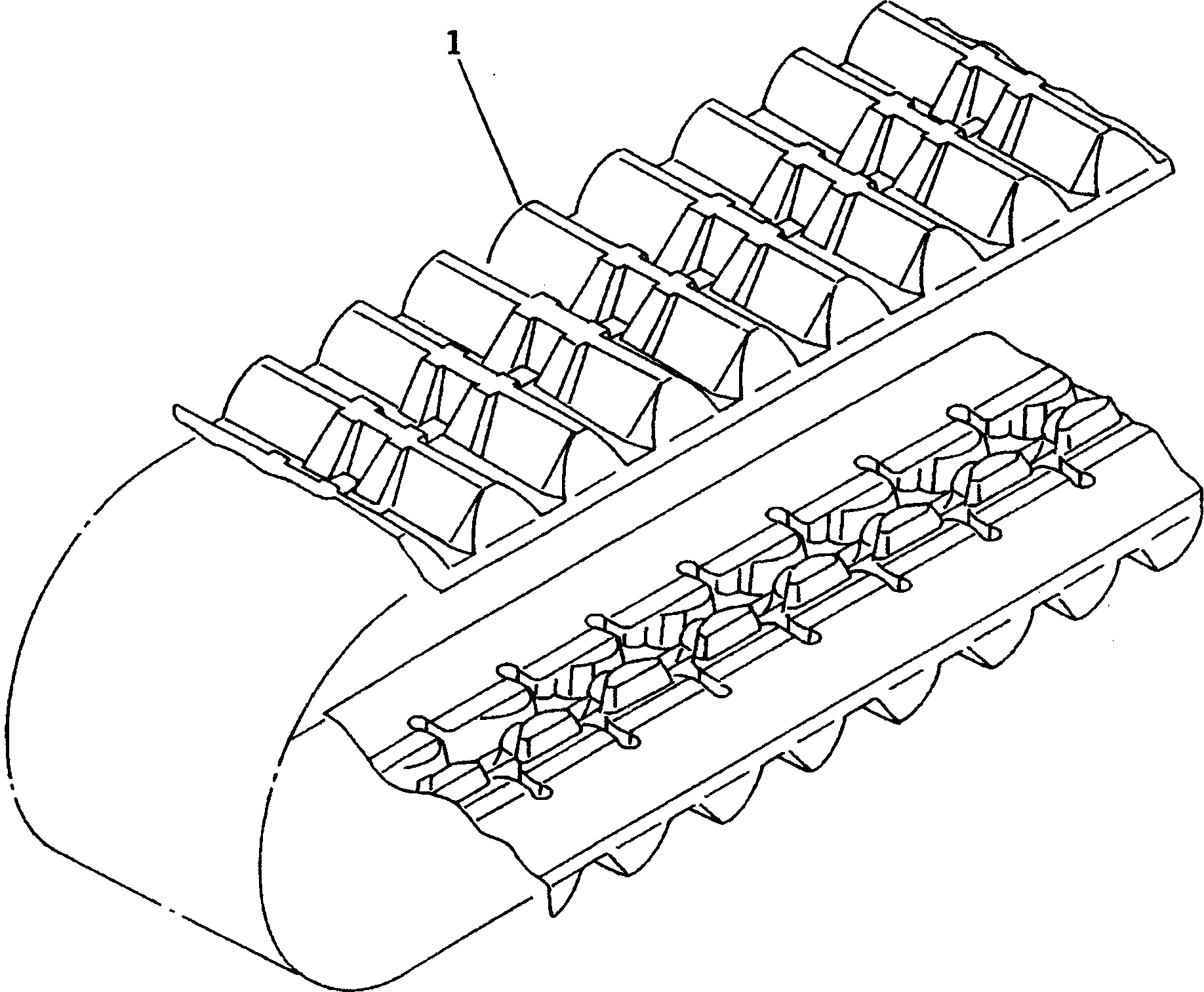 Схема запчастей Komatsu D20S-7 - ГУСЕНИЦЫ (РЕЗИН. SHOE СПЕЦ-Я.) (MM ШИР.)(№-7) ГУСЕНИЦЫ