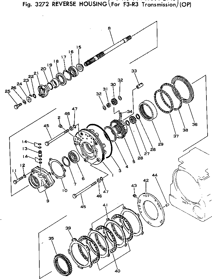 Схема запчастей Komatsu D21A-5 - КОЖУХ РЕВЕРСА (ДЛЯ F-R ТРАНСМИССИЯ) ДЕМПФЕР И ТРАНСМИССИЯ