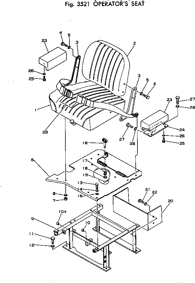 Схема запчастей Komatsu D21A-5 - СИДЕНЬЕ ОПЕРАТОРА ЧАСТИ КОРПУСА